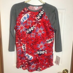 NWT Small LuLaRoe Americana Randy Raglan Baseball